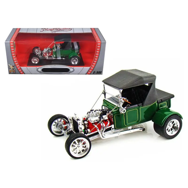 1923 Ford T-Bucket Soft Top Green With Black Top 1/18 Diecast Model Car By Road Signature 1