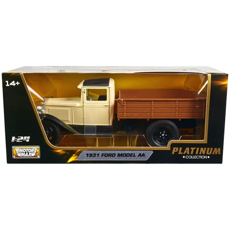 1931 Ford Model Aa Pickup Truck Cream And Black "Platinum Collection" Series 1/24 Diecast Model Car By Motormax 1