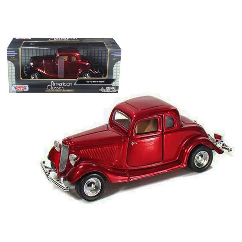 1934 Ford Coupe Red 1/24 Diecast Model Car By Motormax 1