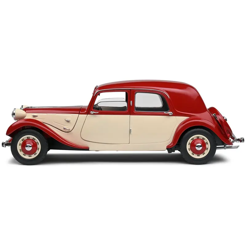 1937 Citroen Traction 7 Red And Beige 1/18 Diecast Model Car By Solido 1