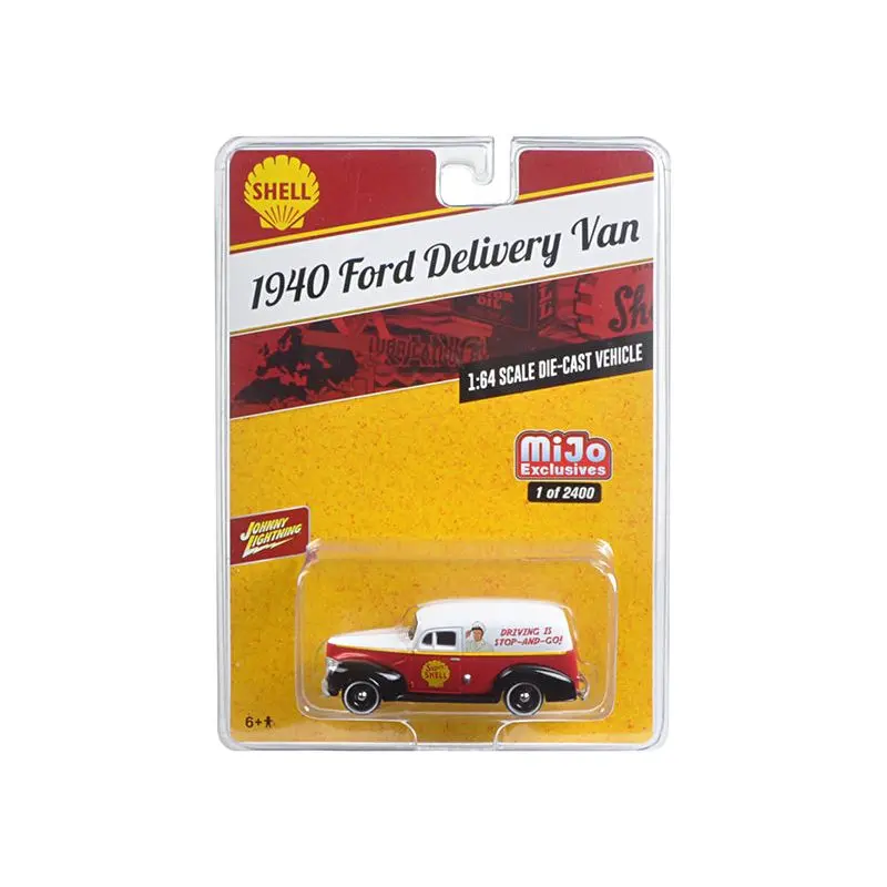 1940 Ford Delivery Van "Shell" 1/64 Diecast Model Car By Johnny Lightning 1