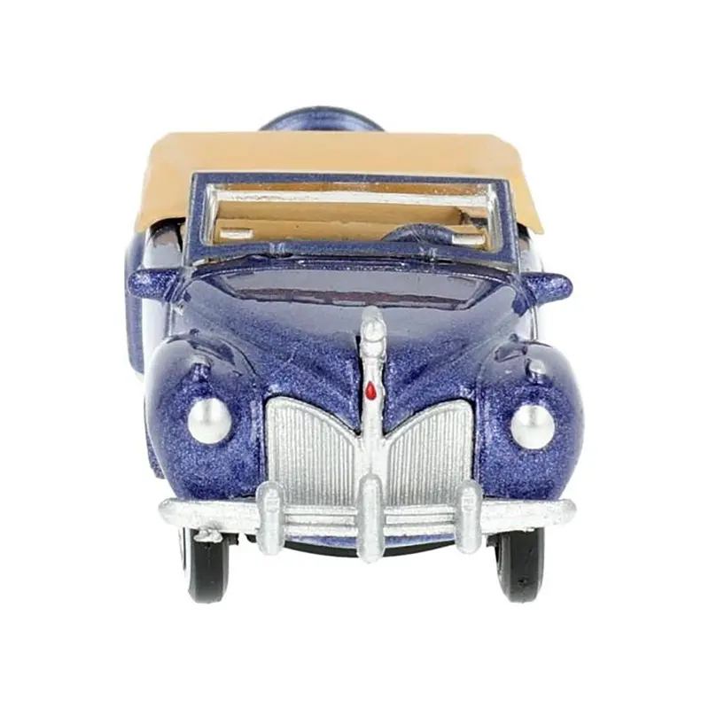 1941 Lincoln Continental Convertible Darian Blue Metallic With Tan Interior 1/87 (Ho) Scale Diecast Model Car By Oxford Diecast 1
