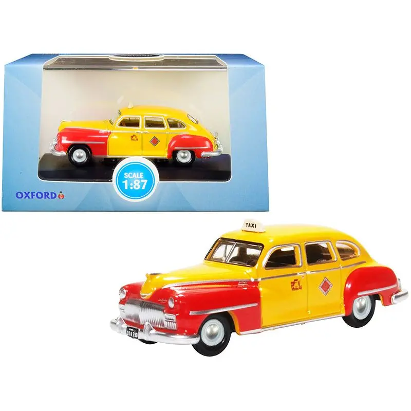1946-1948 Desoto Suburban Yellow And Red "San Francisco Taxi" "The Godfather" Movie 1/87 (Ho) Scale Diecast Model Car By Oxford Diecast 1