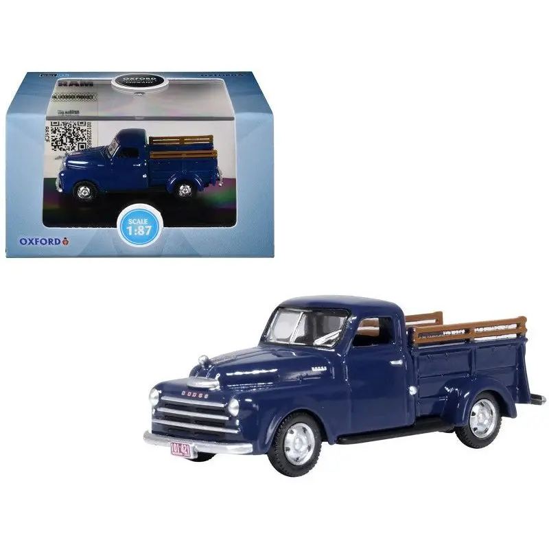 1948 Dodge B-1B Pickup Truck Waterway Blue 1/87 (Ho) Scale Diecast Model Car By Oxford Diecast 1