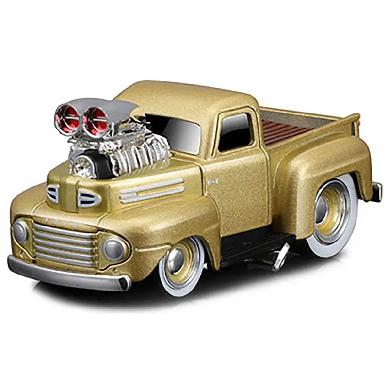 1949 Ford F1 Pickup Truck Gold Metallic 1/64 Diecast Model Car By Muscle Machines 1