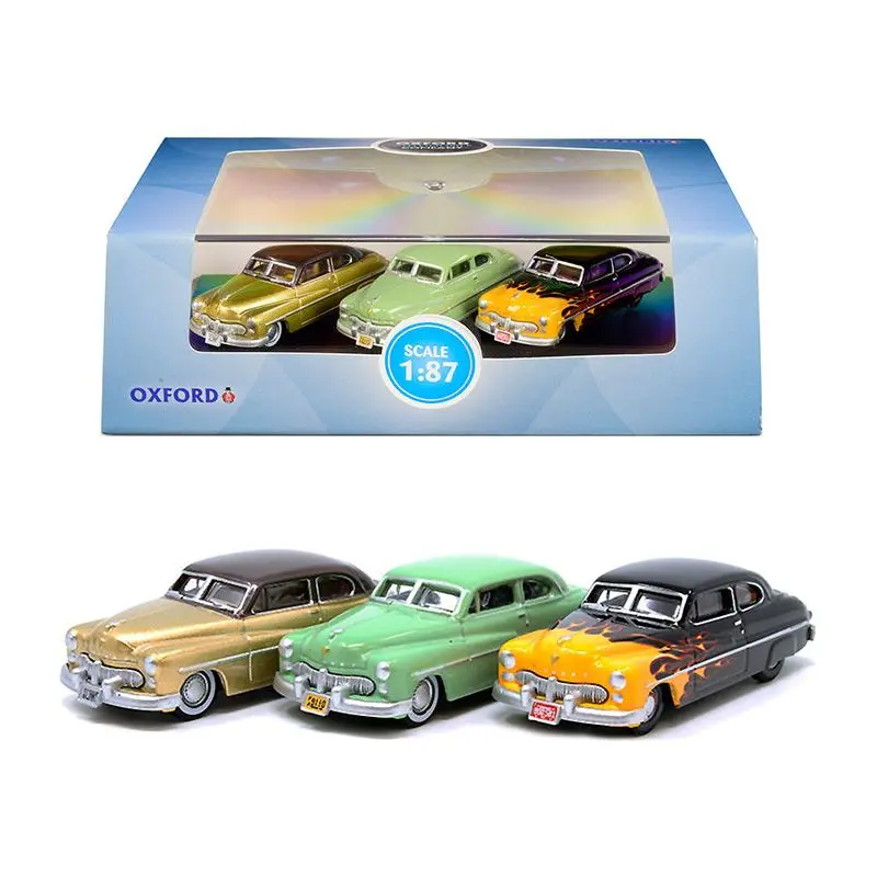 1949 Mercury Set Of 3 Cars "70Th Anniversary" 1/87 (Ho) Scale Diecast Model Cars By Oxford Diecast 1