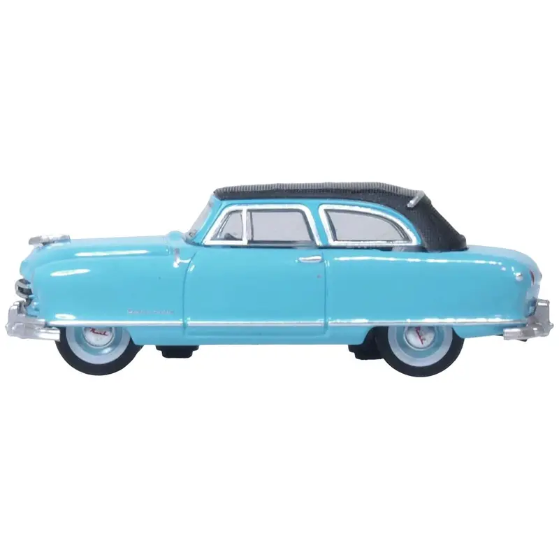 1950 Nash Rambler Custom Landau Convertible (Closed) Strato Blue With Black Top 1/87 (Ho) Scale Diecast Model Car By Oxford Diecast 1