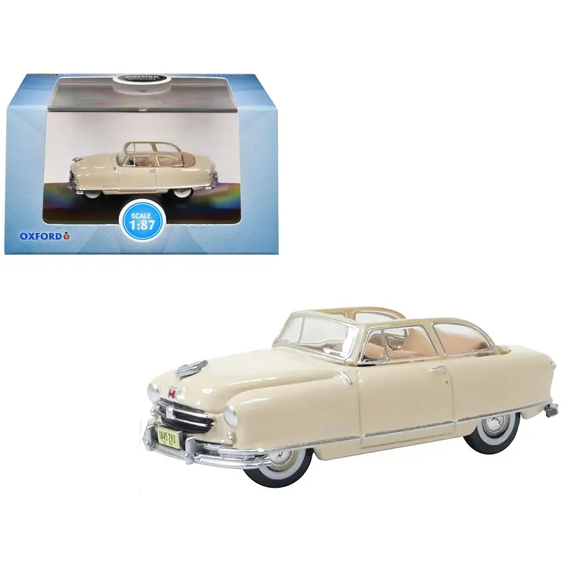 1950 Nash Rambler Custom Landau Convertible (Open) Champagne Ivory 1/87 (Ho) Scale Diecast Model Car By Oxford Diecast 1