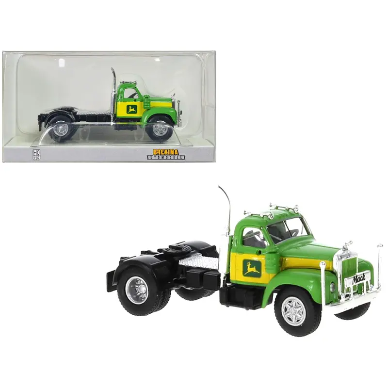 1953 B-61 Truck Tractor Green And Yellow "John Deere" 1/87 (Ho) Scale Model Car By Brekina 1