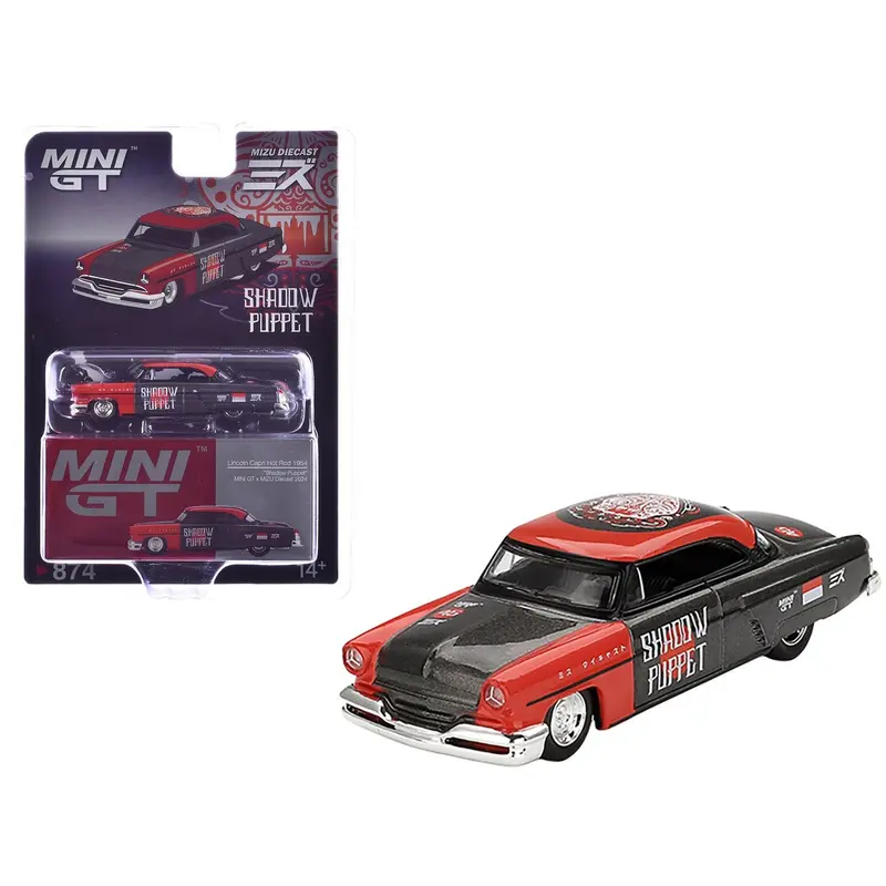 1954 Lincoln Capri Hot Rod "Shadow Puppet" Red And Dark Gray "Mini Gt X Mizu Diecast 2024" Limited Edition 1/64 Diecast Model Car By Mini Gt 1