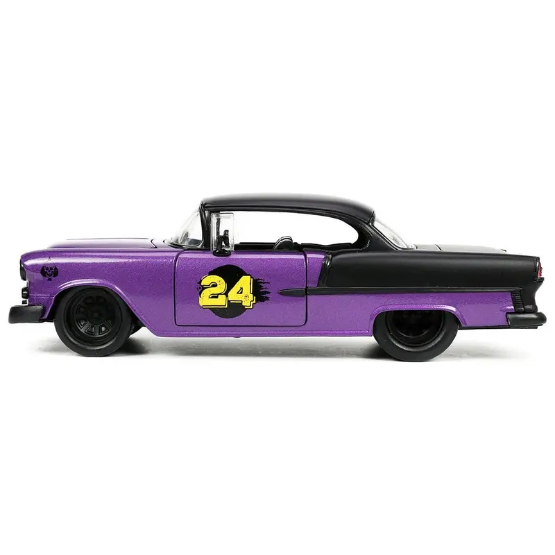 1955 Chevrolet Bel Air #24 Purple Metallic And Matt Black "Bigtime Muscle" Series 1/24 Diecast Model Car By Jada 1