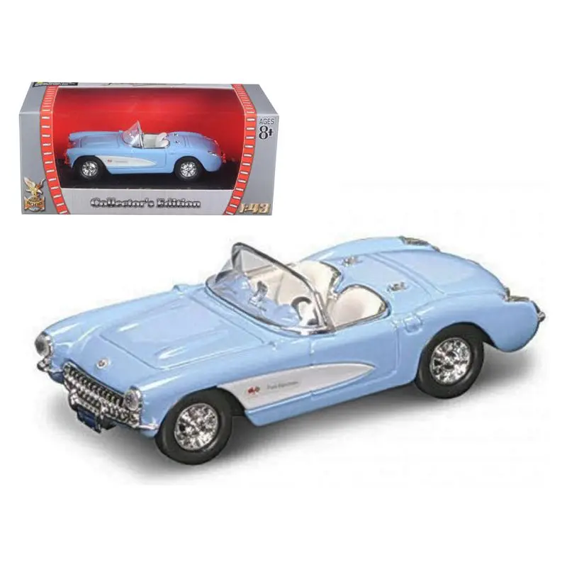 1957 Chevrolet Corvette Blue 1/43 Diecast Model Car By Road Signature 1