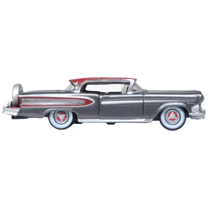 1958 Edsel Citation Silver Gray Metallic With Ember Red Top And Red Interior 1/87 (Ho) Scale Diecast Model Car By Oxford Diecast 1