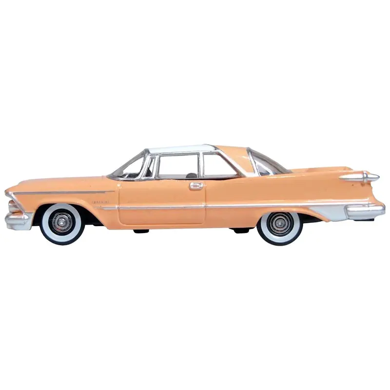 1959 Chrysler Imperial Crown 2 Door Hardtop Persian Pink With White Top 1/87 (Ho) Scale Diecast Model Car By Oxford Diecast 1