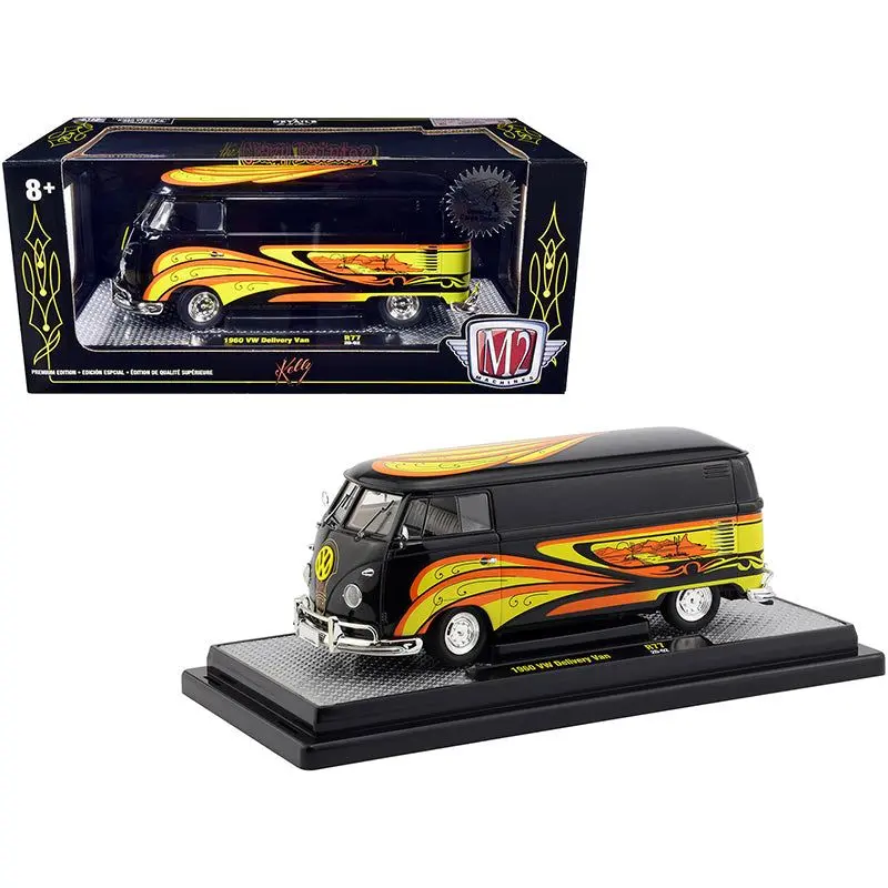 1960 Volkswagen Delivery Van Black Pearl "Kelly Crazy Painter"" Limited Edition To 6880 Pieces Worldwide 1/24 Diecast Model By M2 Machines 1