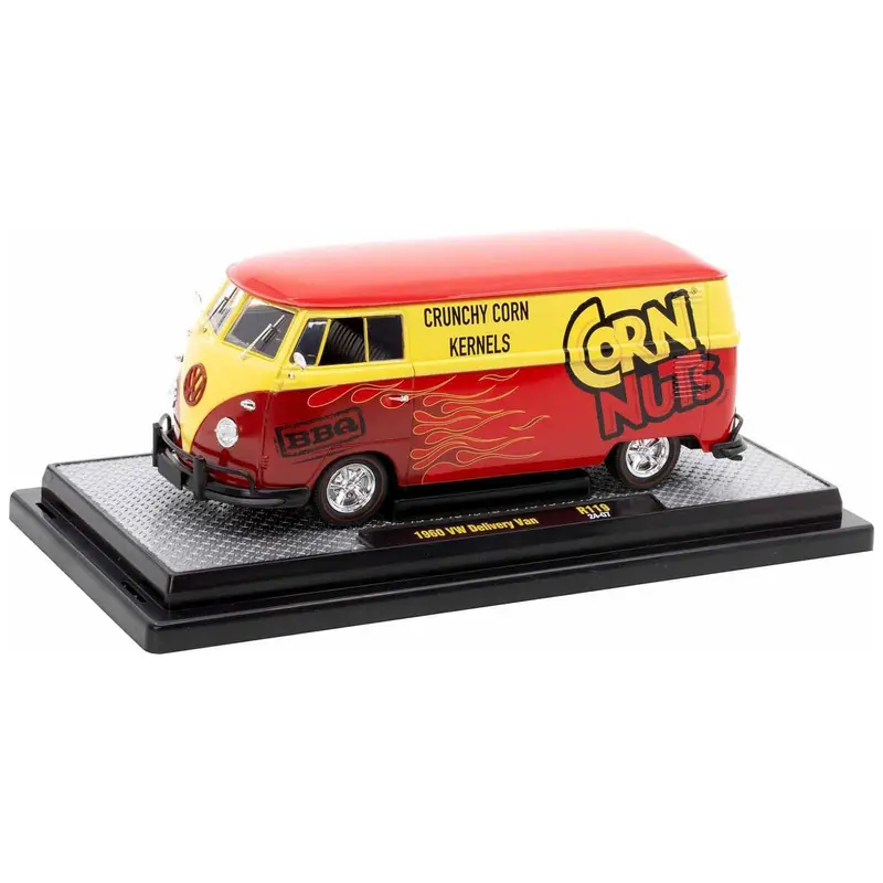 1960 Volkswagen Delivery Van Red And Yellow "Corn Nuts Bbq" Limited Edition To 6250 Pieces Worldwide 1/24 Diecast Model Car By M2 Machines 1