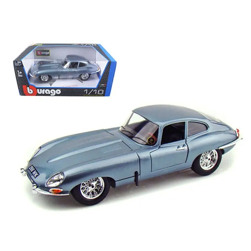 1961 Jaguar E Type Coupe Blue Metallic 1/18 Diecast Model Car By Bburago 1