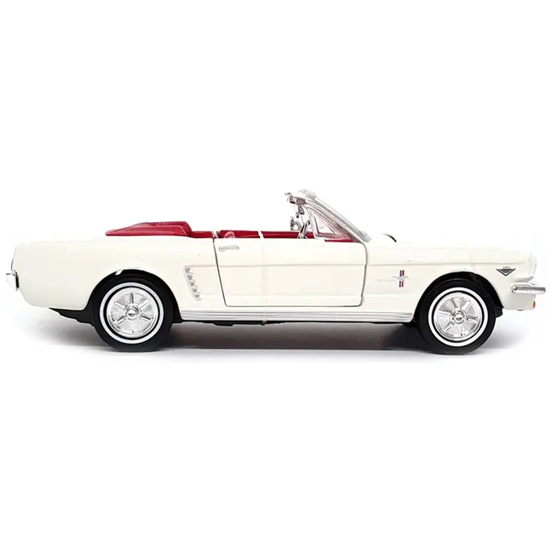 1964 1/2 Ford Mustang Convertible White With Red Interior James Bond 007 "Goldfinger" (1964) Movie "James Bond Collection" Series 1/24 Diecast Model Car By Motormax 1