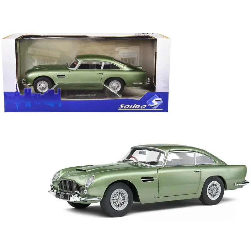 1964 Aston Martin Db5 Rhd (Right Hand Drive) Porcelain Green Metallic 1/18 Diecast Model Car By Solido 1