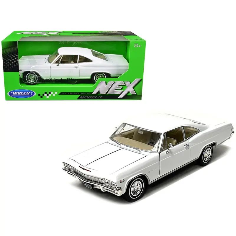 1965 Chevrolet Impala Ss 396 White "Nex Models" 1/24 Diecast Model Car By Welly 1
