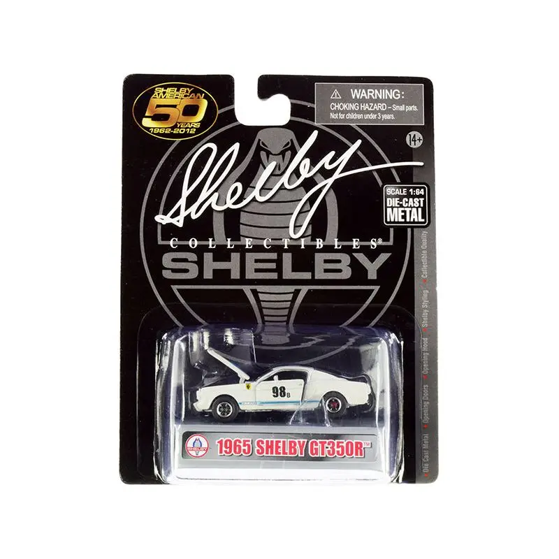 1965 Ford Mustang Shelby Gt350r #98B "Terlingua Racing Team" White With Blue Stripes "Shelby American 50 Years" (1962-2012) 1/64 Diecast Model Car By Shelby Collectibles 1