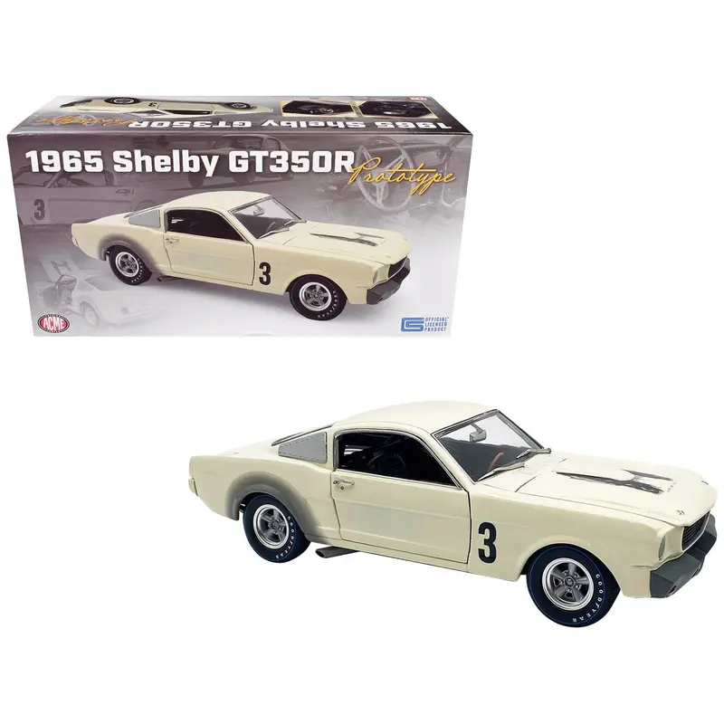 1965 Shelby Gt350r Prototype #3 White Limited Edition To 312 Pieces Worldwide 1/18 Diecast Model Car By Acme 1
