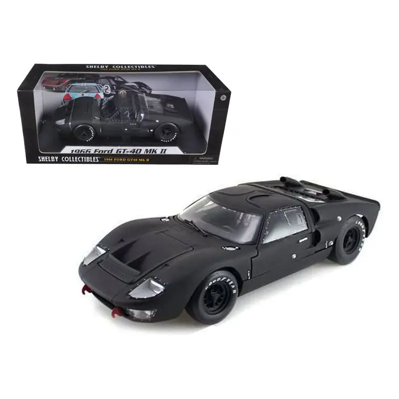1966 Ford Gt-40 Gt40 Mk 2 Matt Black 1/18 Diecast Car Model By Shelby Collectibles 1