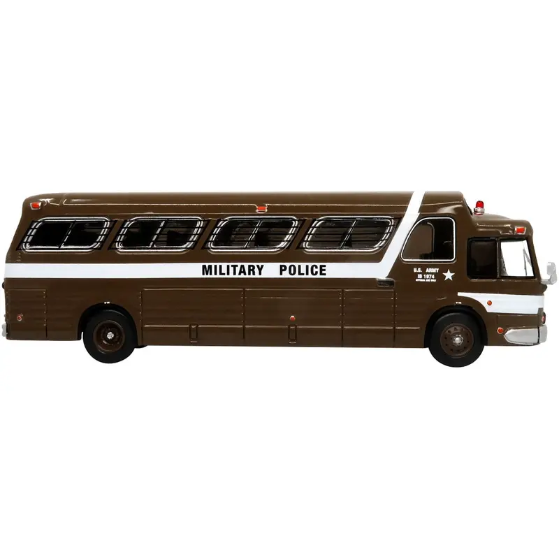 1966 Gm Pd4107 "Buffalo" Coach Bus U.S. Army Military Police Destination: "Fort Dix" "Vintage Bus & Motorcoach Collection" 1/87 Diecast Model By Iconic Replicas 1