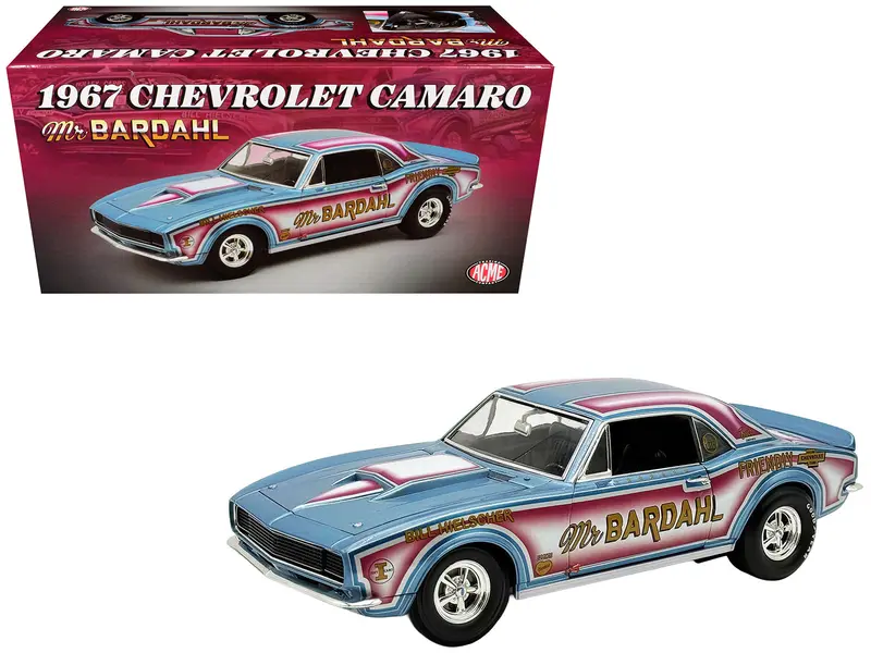 1967 Chevrolet Camaro "Mr. Bardahl Drag Car" Blue Metallic With Red And White Graphics Limited Edition To 312 Pieces Worldwide 1/18 Diecast Model Car By Acme 1