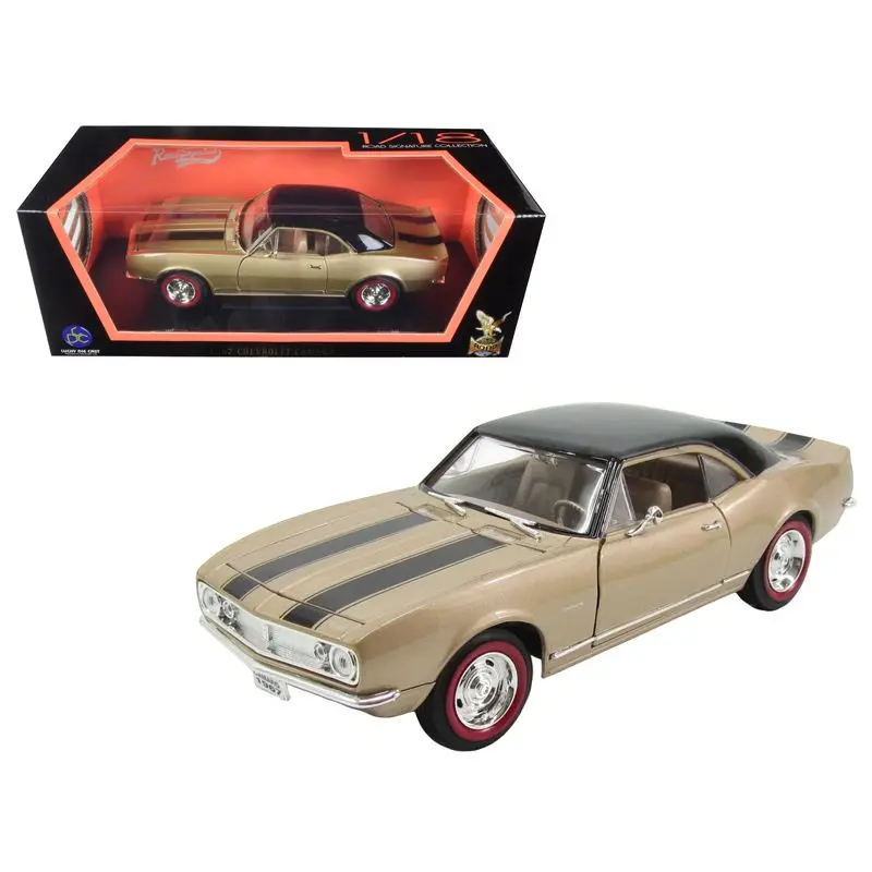 1967 Chevrolet Camaro Z/28 Gold With Black Stripes 1/18 Diecast Model Car  By Road Signature 1