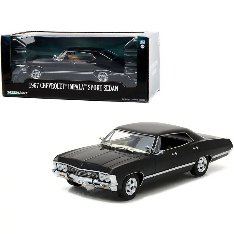 1967 Chevrolet Impala Sport Sedan Tuxedo Black 1/24 Diecast Model Car By Greenlight 1