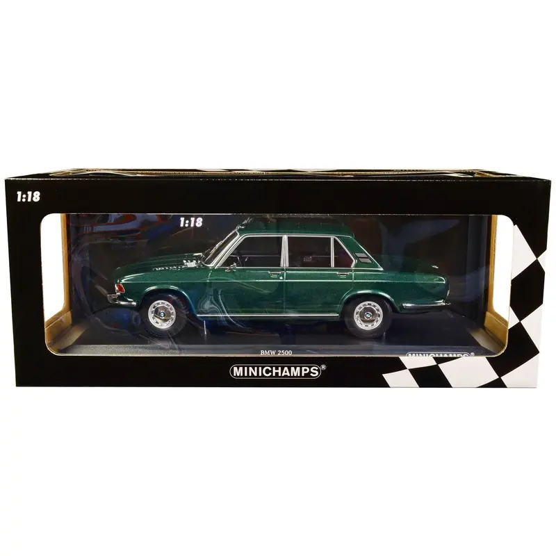 1968 Bmw 2500 Green Metallic Limited Edition To 504 Pieces Worldwide 1/18 Diecast Model Car By Minichamps 1
