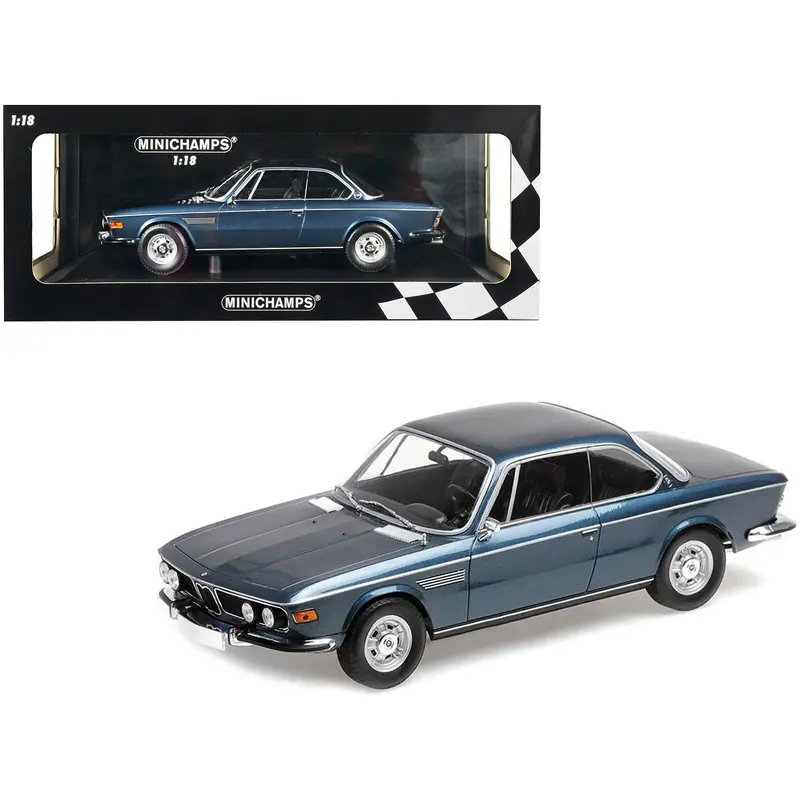 1968 Bmw 2800 Cs Blue Metallic Limited Edition To 600 Pieces Worldwide 1/18 Diecast Model Car By Minichamps 1