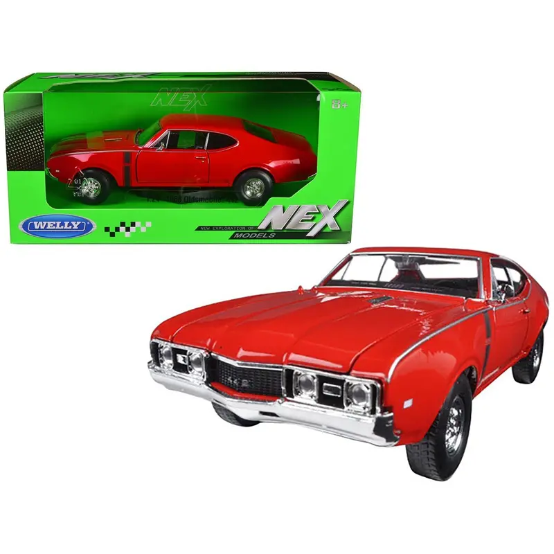 1968 Oldsmobile 442 Red 1/24 Diecast Model Car By Welly 1