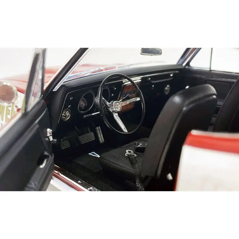 1968 Pontiac Firebird "First Ram Air Ii - Weidner Pontiac" White And Red With Stripes Limited Edition To 306 Pieces Worldwide 1/18 Diecast Model Car By Acme 1
