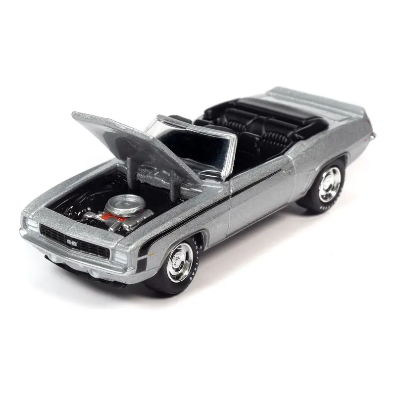 1969 Chevrolet Camaro Rs/Ss Convertible Cortez Silver Metallic With Black Stripes Limited Edition To 2572 Pieces Worldwide "Ok Used Cars" 2023 Series 1/64 Diecast Model Car By Johnny Lightning 1