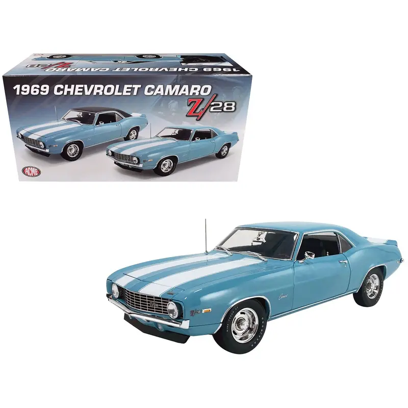1969 Chevrolet Camaro Z/28 Carolina Blue With White Stripes Limited Edition To 420 Pieces Worldwide 1/18 Diecast Model Car By Acme 1