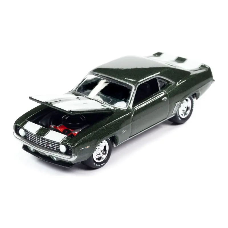 1969 Chevrolet Camaro Z/28 Green Metallic With White Stripes "United States Postal Service" "Pop Culture" 2023 Release 3  1/64 Diecast Model Car By Johnny Lightning 1