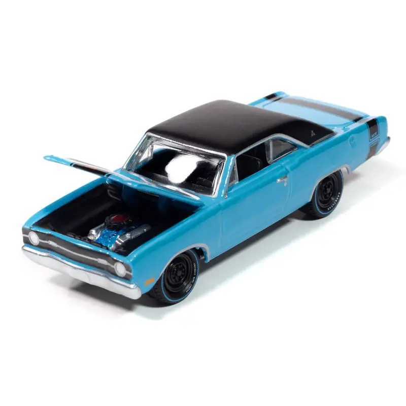 1969 Dodge Dart Gts 340 Blue With Black Top And Stripes "Goodyear Blue Streak" "Pop Culture" 2025 Release 1 1/64 Diecast Model Car By Johnny Lightning 1