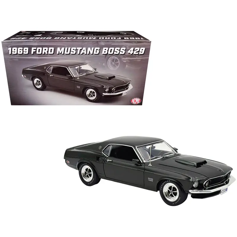 1969 Ford Mustang Boss 429 Black Jade Metallic Limited Edition To 429 Pieces Worldwide 1/18 Diecast Model Car By Acme 1