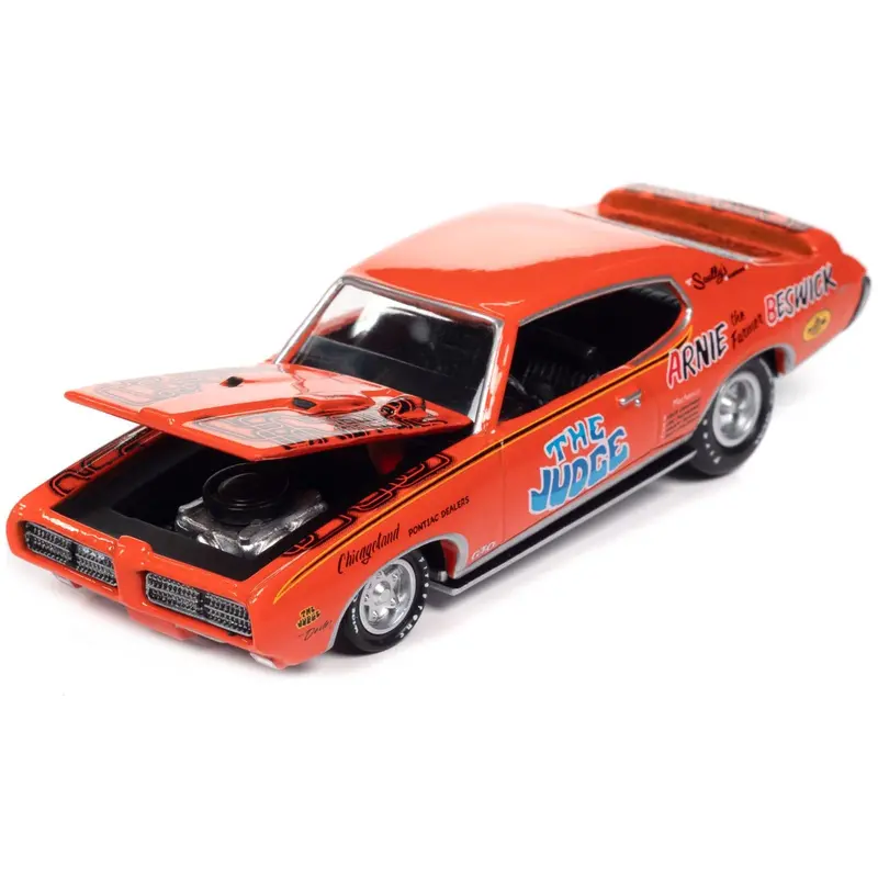 1969 Pontiac Gto Orange With Graphics "The Judge - Arnie 'The Farmer' Beswick" "Racing Champions Mint 2023" Release 1 Limited Edition To 2500 Pieces Worldwide 1/64 Diecast Model Car By Racing Champions 1