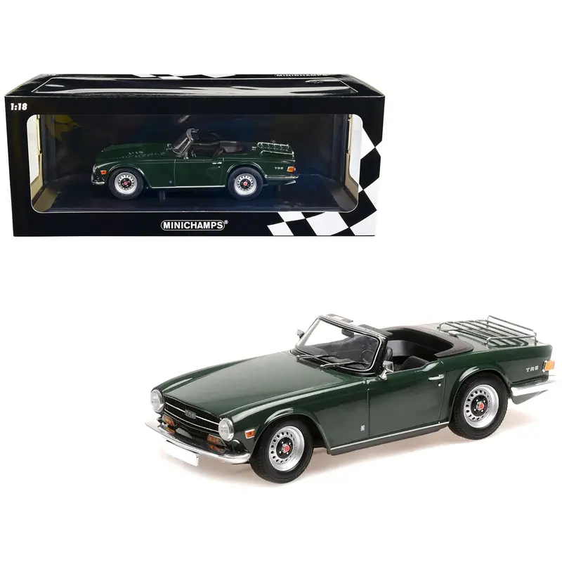 1969 Triumph Tr6 Convertible Dark Green Limited Edition To 504 Pieces Worldwide 1/18 Diecast Model Car By Minichamps 1