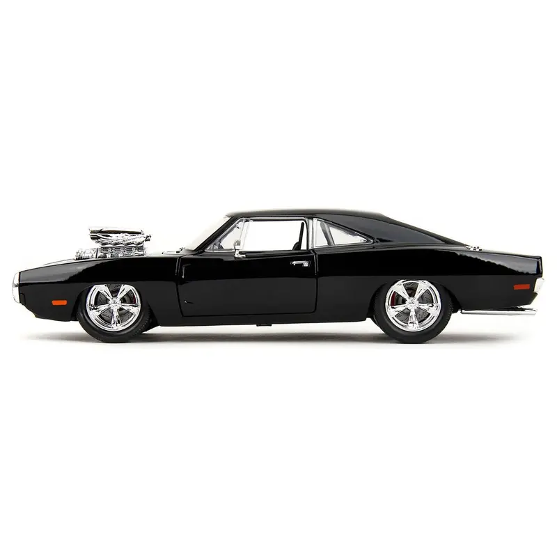 1970 Dodge Charger Black With Race Interior "Fast & Furious" Movie 1/24 Diecast Model Car By Jada 1