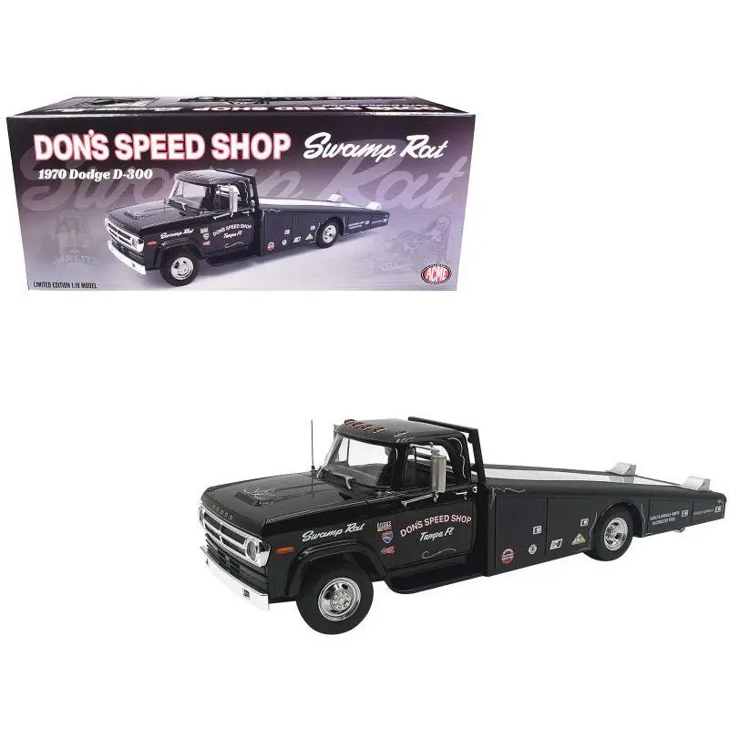1970 Dodge D-300 Ramp Truck Black "Don's Speed Shop" Limited Edition To 300 Pieces Worldwide 1/18 Diecast Model Car By Acme 1