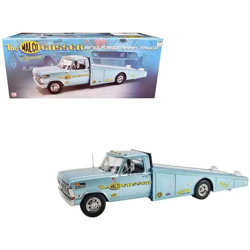 1970 Ford F-350 Ramp Truck Light Blue Metallic "Malco Gasser" Limited Edition To 240 Pieces Worldwide 1/18 Diecast Model Car By Acme 1