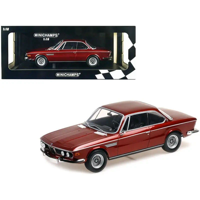 1971 Bmw 3.0 Csi Red Metallic Limited Edition To 504 Pieces Worldwide 1/18 Diecast Model Car By Minichamps 1