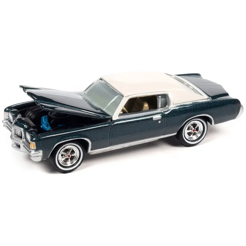 1971 Pontiac Grand Prix Bluestone Gray Metallic With White Top "Classic Gold Collection" Series Limited Edition To 8476 Pieces Worldwide 1/64 Diecast Model Car By Johnny Lightning 1