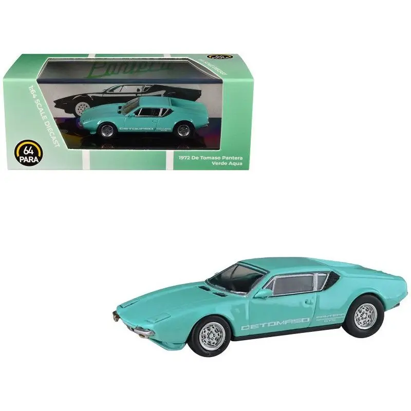 1972 De Tomaso Pantera Verde Aqua 1/64 Diecast Model Car By Paragon Models 1