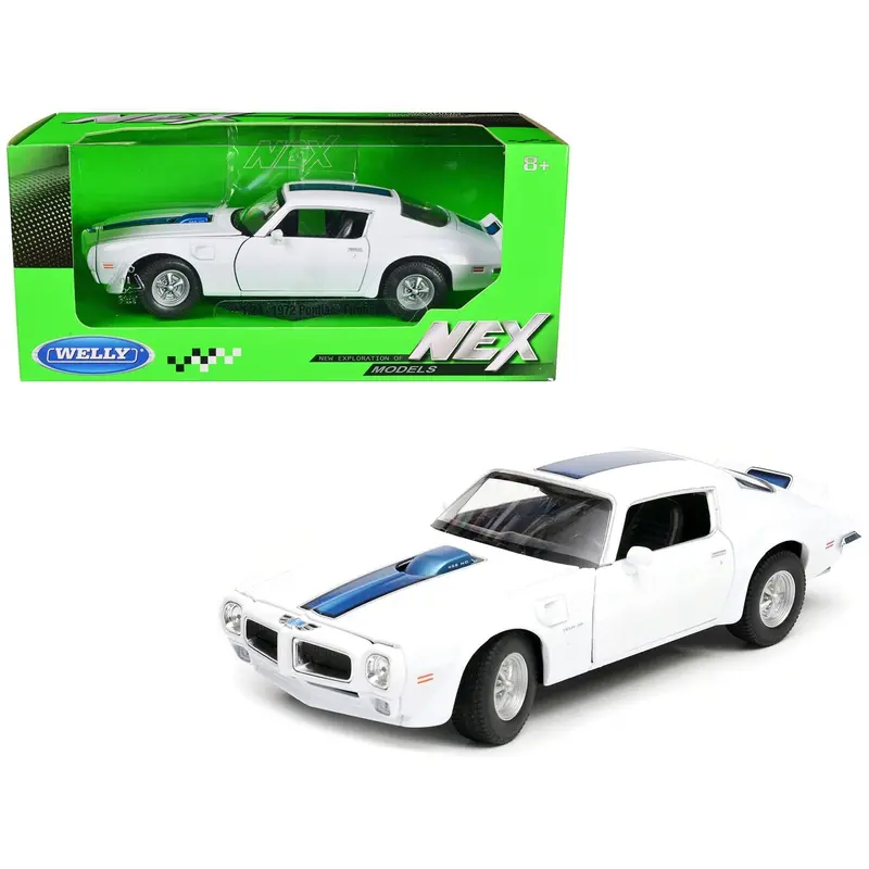 1972 Pontiac Firebird Trans Am White 1/24 Diecast Model Car By Welly 1