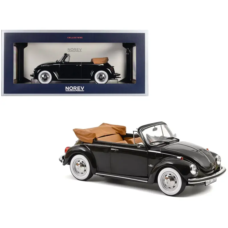 1973 Volkswagen 1303 Cabriolet Black 1/18 Diecast Model Car By Norev 1